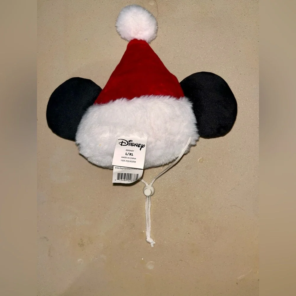 NWOT Disney Mickey Mouse Ears Santa Plush Pet Hat